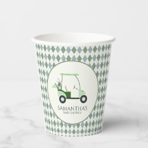 Green Modern Golf Baby Gender Reveal Par-tee Paper Cups