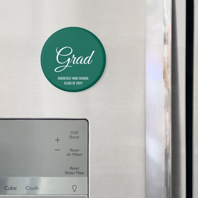 Green Modern Graduation Party Memory Magnet (In Situ (Fridge))