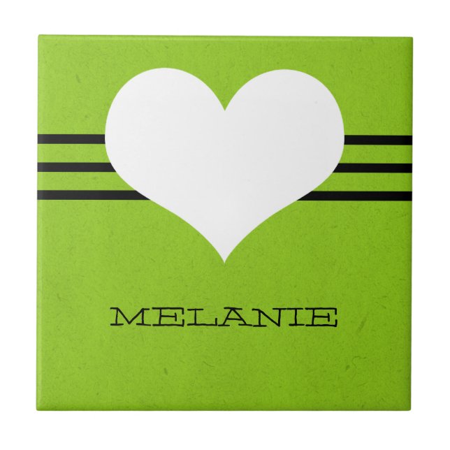 Green Modern Heart Tile (Front)
