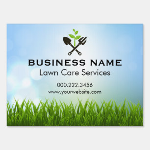 Green Modern Landscaping Lawn Care Business Sign