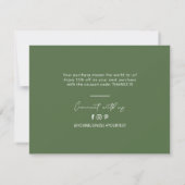 Green Modern Lettering Business Thank You Card (Back)