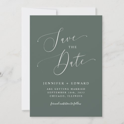 Green Modern Minimal  Save The Date