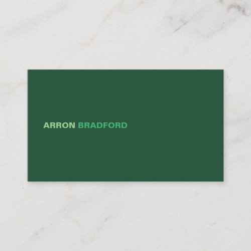 Green Modern Minimalist Professional Business Card