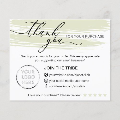 Green Modern Online Store Small Business Thank you Flyer