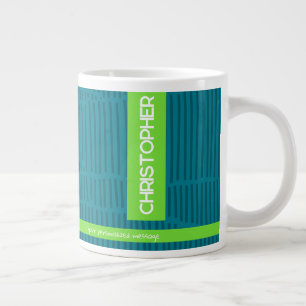 Green Modern Personalized Name Giant Coffee Mug
