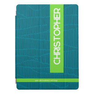 Green Modern Personalized Name  iPad Pro Cover