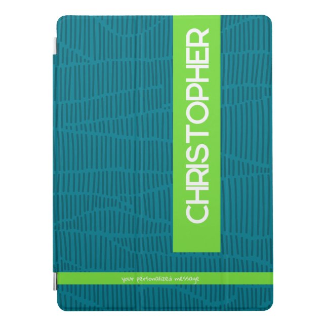 Green Modern Personalized Name  iPad Pro Cover (Front)