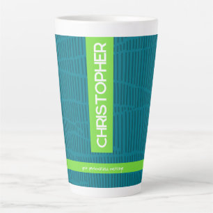 Green Modern Personalized Name Latte Mug