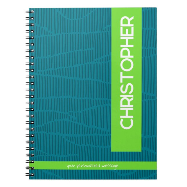 Green Modern Personalized Name Notebook (Front)