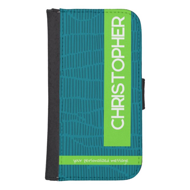 Green Modern Personalized Name Phone Case (Front)