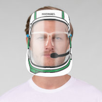 Green Modern Personalized Space Astronaut Helmet Face Shield