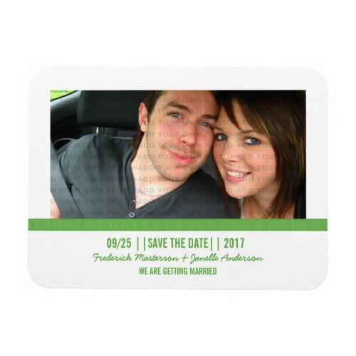 Green Modern Photo Save the Date Magnet