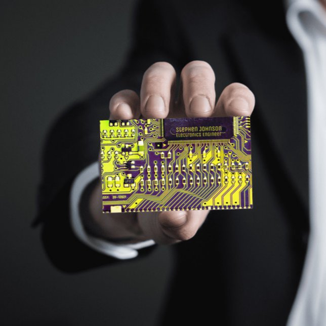  Green Modern Printed Circuit Board Custom QR Code Business Card (Creator Uploaded)