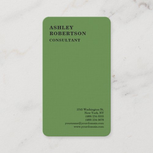 Green Modern Professional Stylish Trend Minimalist Business Card