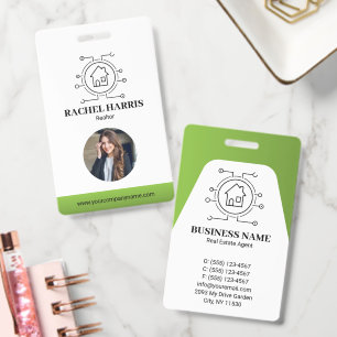 Green Modern Real Estate Agent Photo Badge
