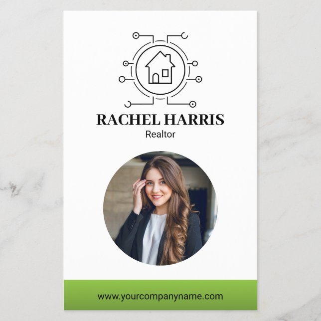 Green Modern Real Estate Agent Photo Flyer (Front)
