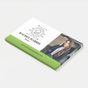 Green Modern Real Estate Agent Photo Post-it Notes