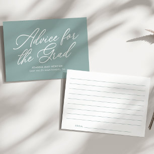 Green Modern Script Graduation Advice Card