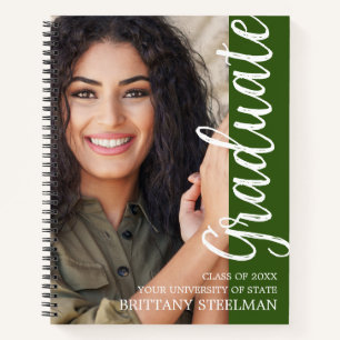 Green Modern Script Graduation Party Guest Book