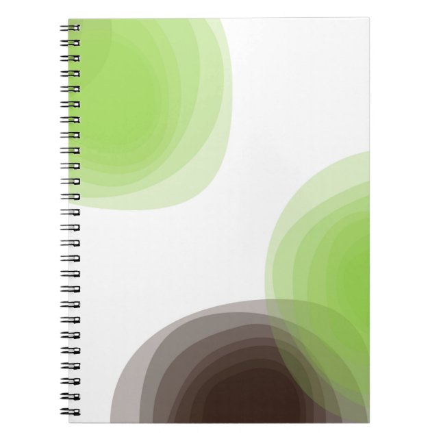 Green, modern, simple, flower abstract graphic notebook (Front)