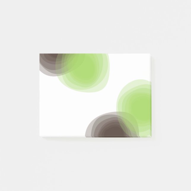 Green, modern, simple, flower abstract graphic post-it notes (Front)