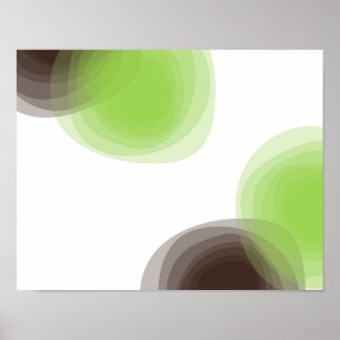 Green, modern, simple, flower abstract graphic poster
