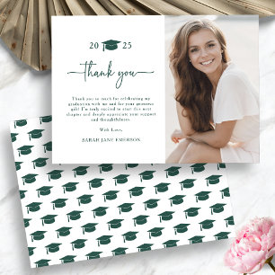Green Modern Simple Graduate Thank You Card