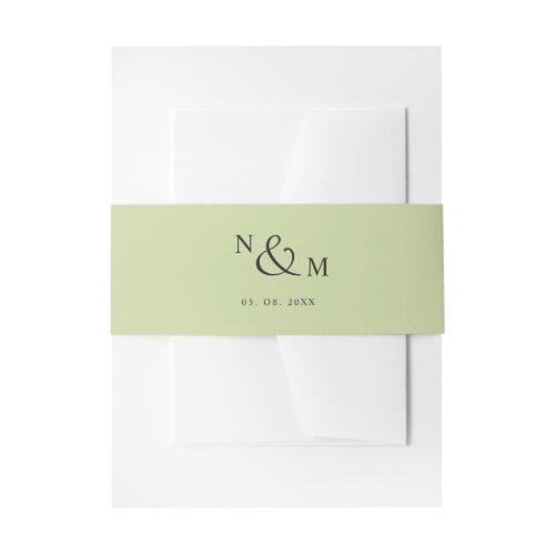 Green Modern Simple Wedding Invitation Belly Band