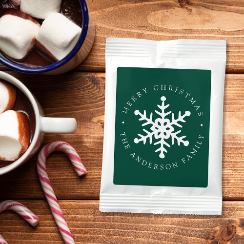 Green Modern Snowflake Hot Chocolate Drink Mix