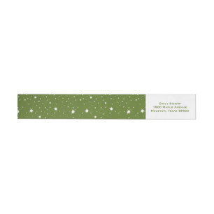Green Modern Sparkles and Dots Pattern Wrap Around Label