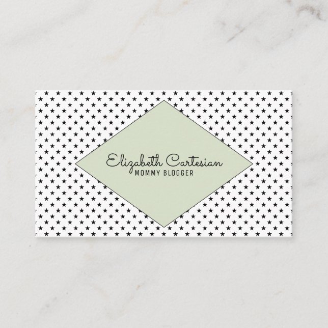 Green Modern Stars Business Card (Front)