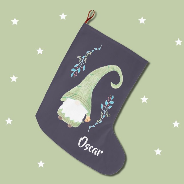 Green modern Swedish gnome Christmas stocking (Creator Uploaded)