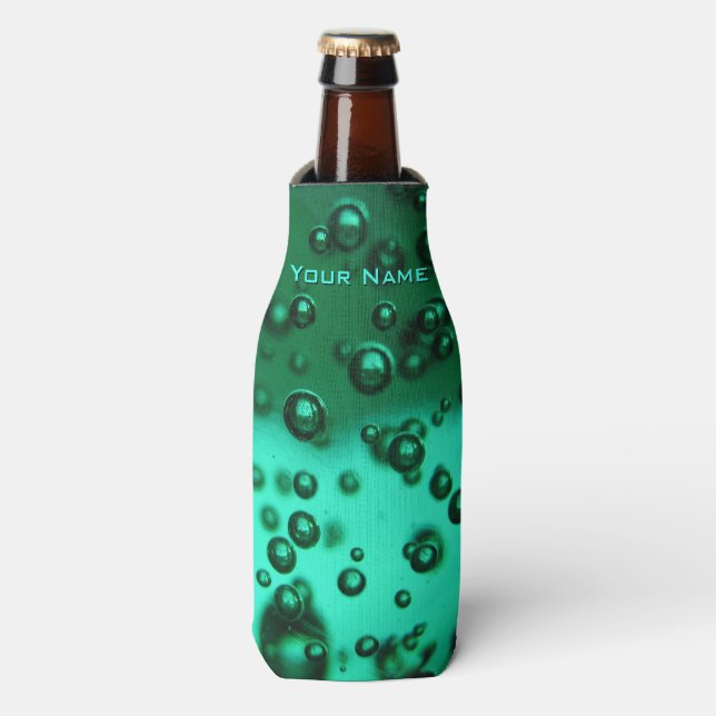 Green Modern Underwater Personalized Bottle Cooler (Bottle Front)
