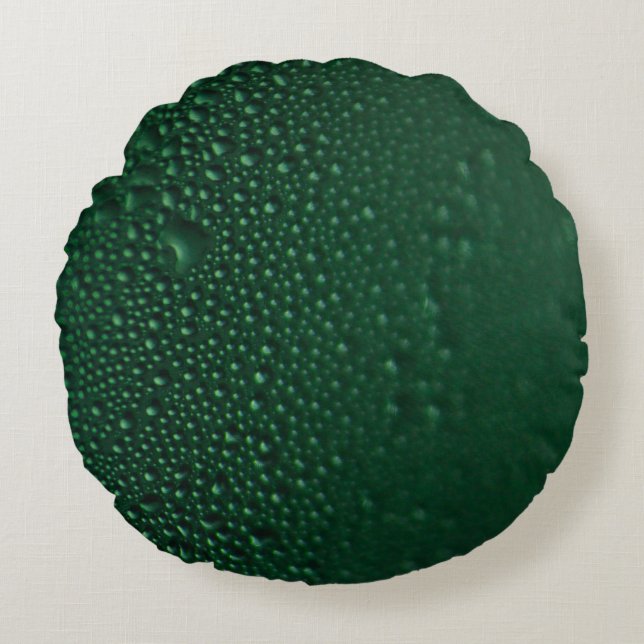 Green moist round pillow (Front)