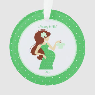 Green Mommy to Be Pregnancy Personalized Ornament