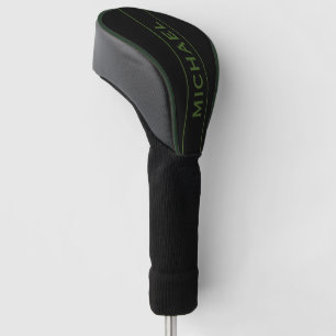 Green Monogram and Name Personalized Golf Head Cover