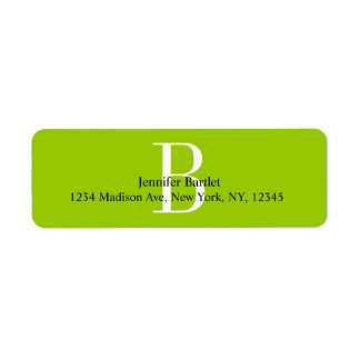 Green Monogram B Return Address Labels