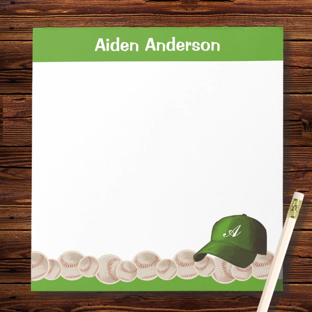 Green Monogram Baseball Hat Notepad (Creator Uploaded)