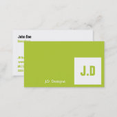 Green Monogram Business Cards (Front/Back)