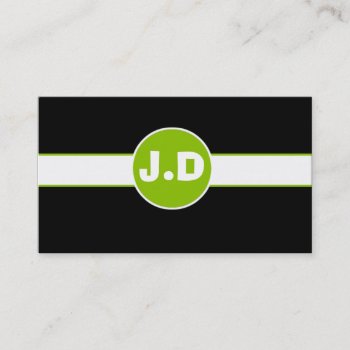 Green Monogram Business Cards by MG_BusinessCards at Zazzle