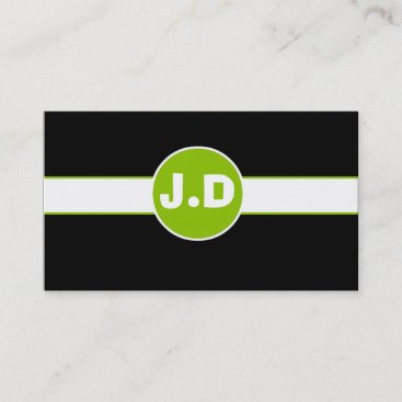 Green Monogram Business Cards