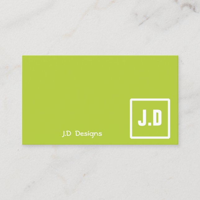 Green Monogram Business Cards (Front)