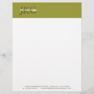 Green Monogram Business Logo Letterhead