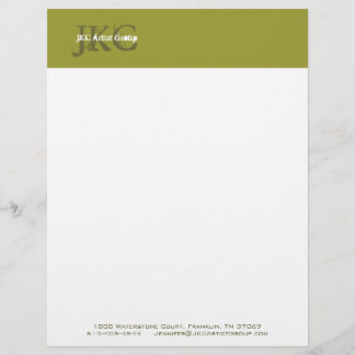 Green Monogram Business Logo Letterhead