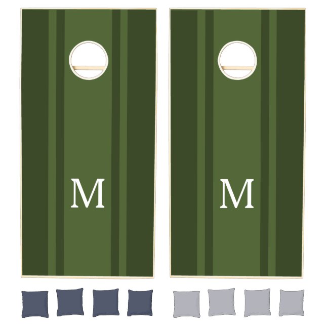 Green Monogram Cornhole Boards Set (Set)