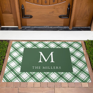 Green Monogram Doormat