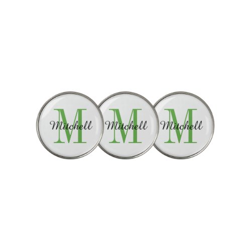 Green Monogram Initial and Name Personalized Golf Ball Marker