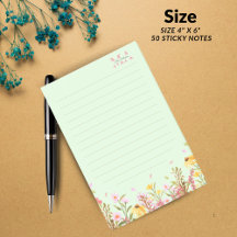 Green Monogram Modern Minimalist Notes