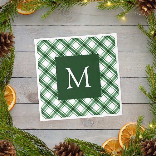 Green Monogram Napkins