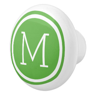 Green Monogram Personalized Drawer Knob